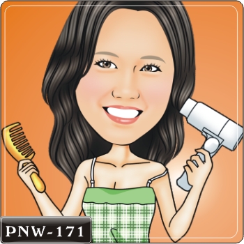 卡通人像 居家女生Q版畫 PNW-171